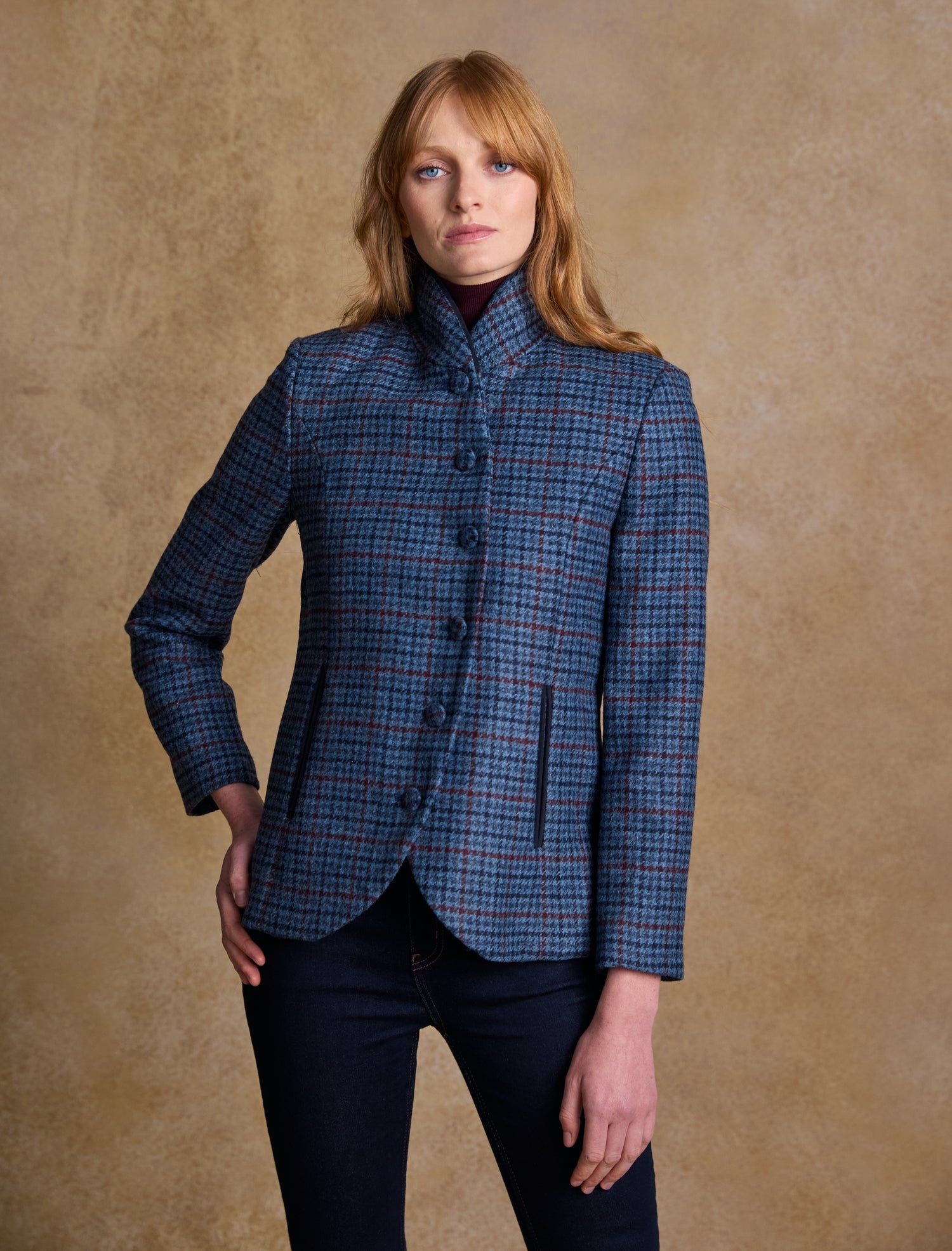 Niamh Tweed Blazer – Navy Hacking Check 