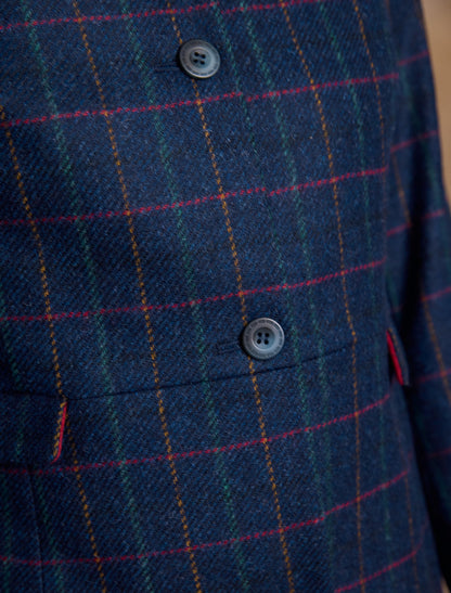Pamela Tweed Coat - Primary Navy 