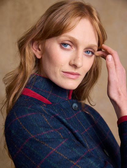 Pamela Tweed Coat - Primary Navy 