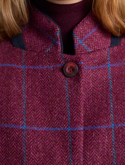Pamela Tweed Coat - Rose Herringbone Check 