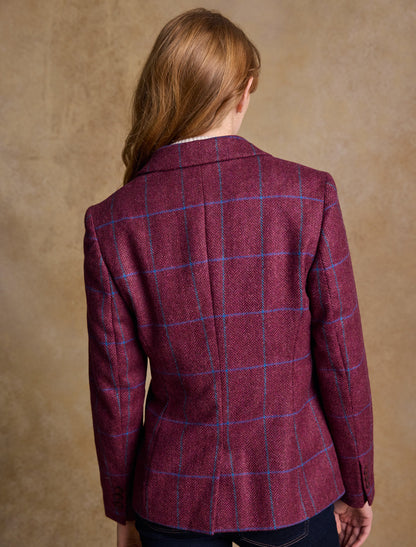 Tara Tweed Hacking Jacket - Rose Herringbone Check 
