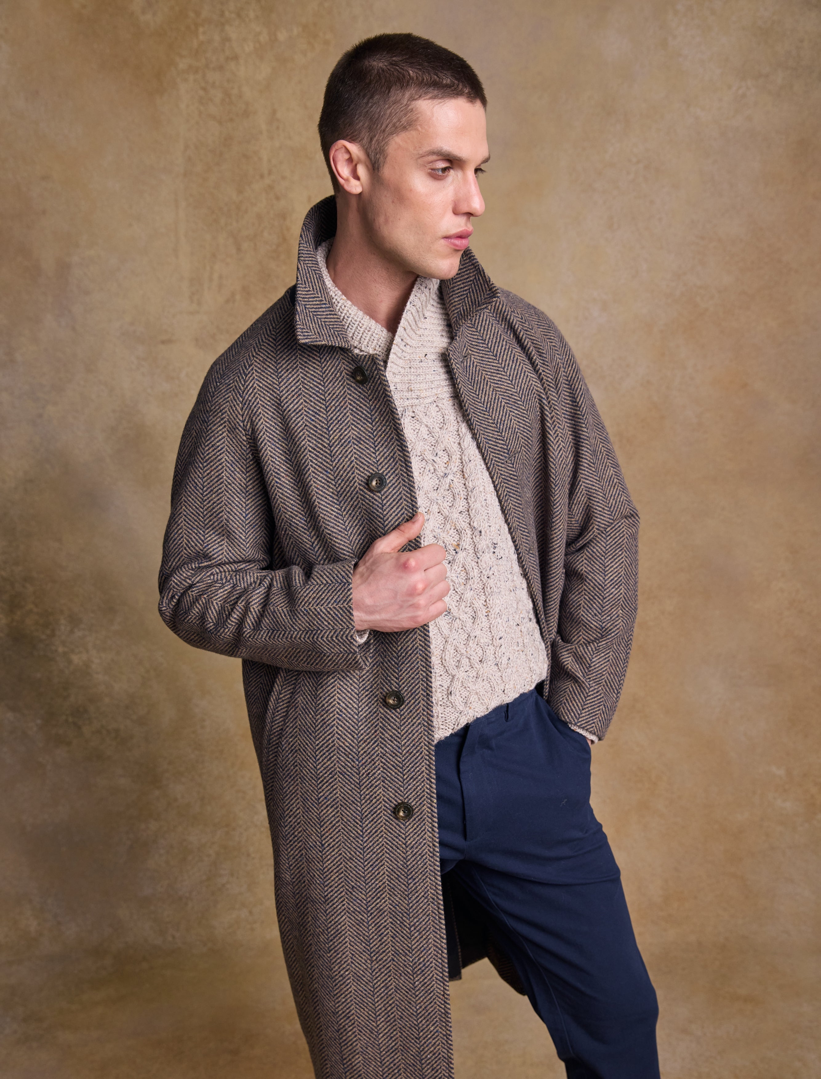 Sean Tweed Overcoat - Donegal Ochre 