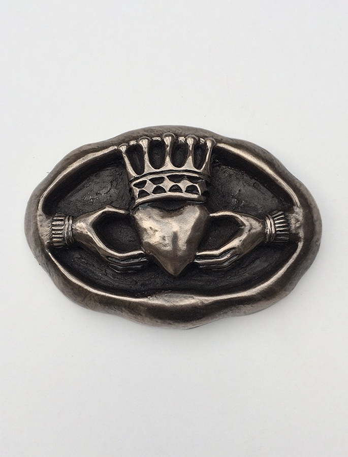 Irish Bronze Claddagh Ring Plaque