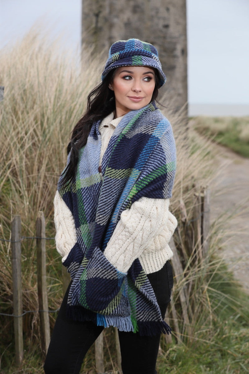 Wool Pocket Stole - Galway Blue