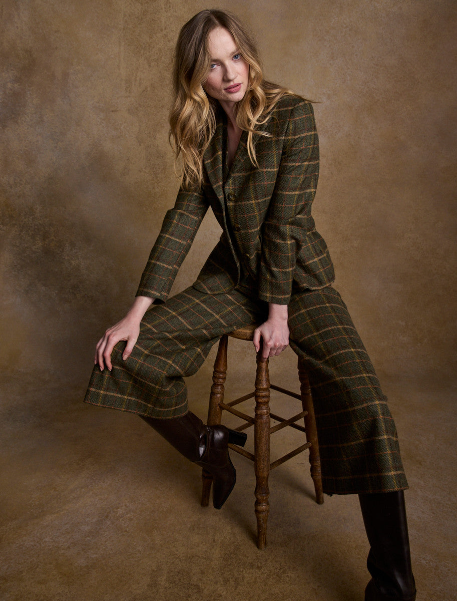 Enya Tweed Culottes - Green Country Check 