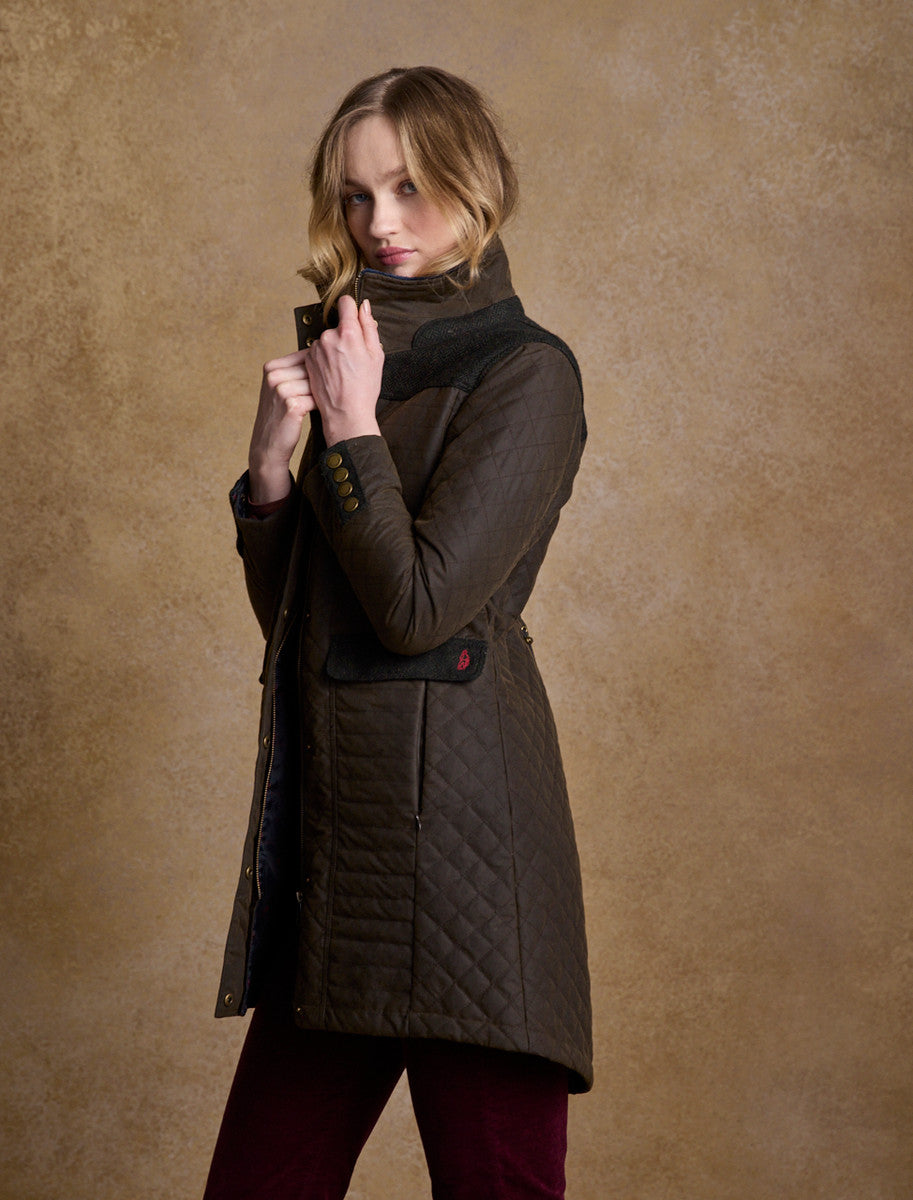 Jodie Waxed Coat - Olive 