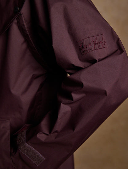 Donegal Ladies Waterproof Full Length Coat - Deep Claret 
