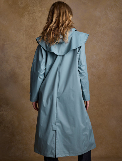 Donegal Ladies Waterproof Full Length Coat - Smoke Blue 