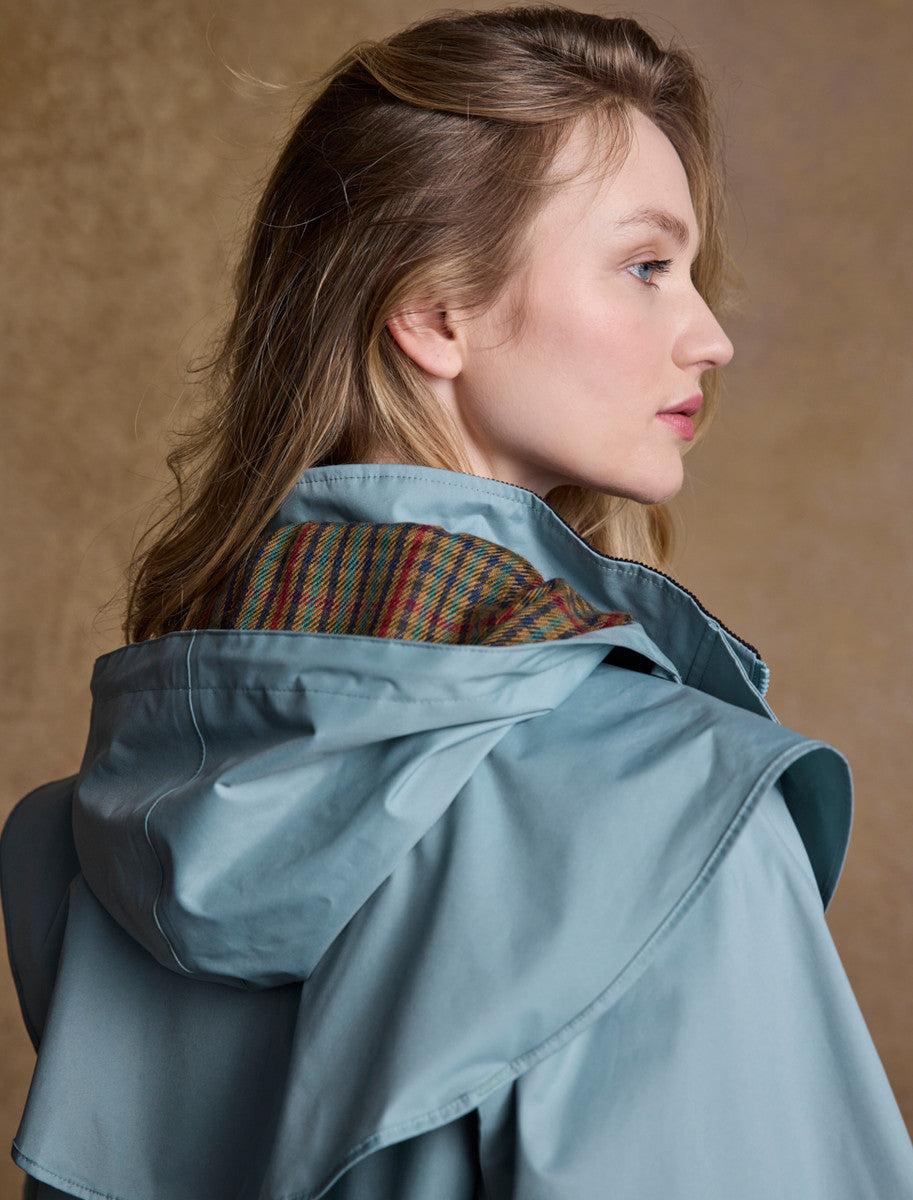 Donegal Ladies Waterproof Full Length Coat - Smoke Blue 