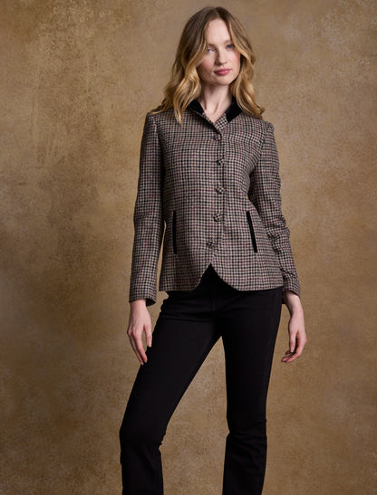 Nicole Tweed Blazer – Plum Hacking Check 