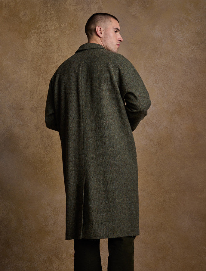 Sean Tweed Herringbone Coat - Charcoal Wide Herringbone | Jack