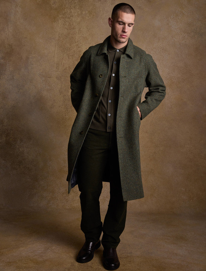 Sean Tweed Herringbone Coat - Charcoal Wide Herringbone | Jack