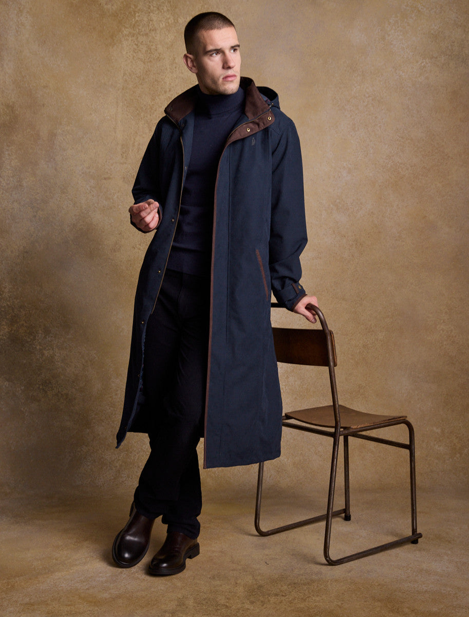 Emmet Waterproof Long Coat - Navy 