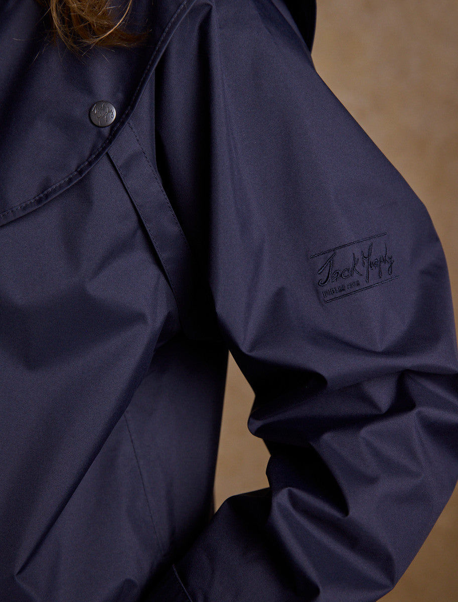 Donegal Ladies Waterproof Full Length Coat - Navy 