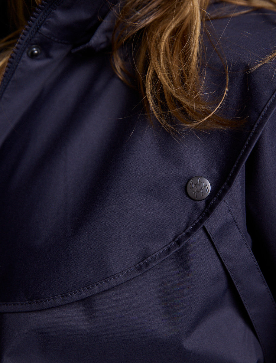 Donegal Ladies Waterproof Full Length Coat - Navy 