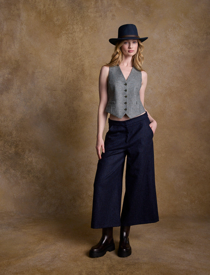 Ladies Boston Wool Felt Hat - Navy 