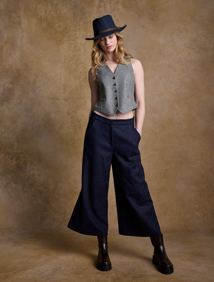 Ladies Boston Wool Felt Hat - Navy 
