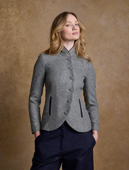 Nicole Tweed Blazer – Jade Weave Herringbone 
