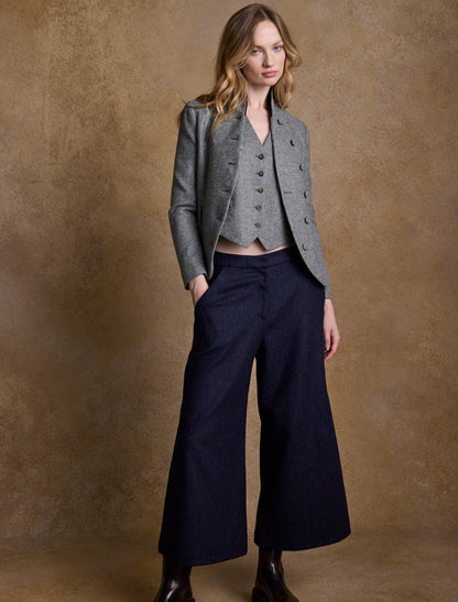 Nicole Tweed Blazer – Jade Weave Herringbone 