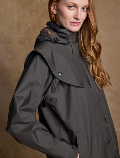 Skellig Ladies Waterproof 3/4 Coat - Olive 