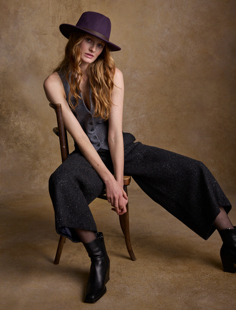 Ladies Boston Wool Felt Hat - Plum 