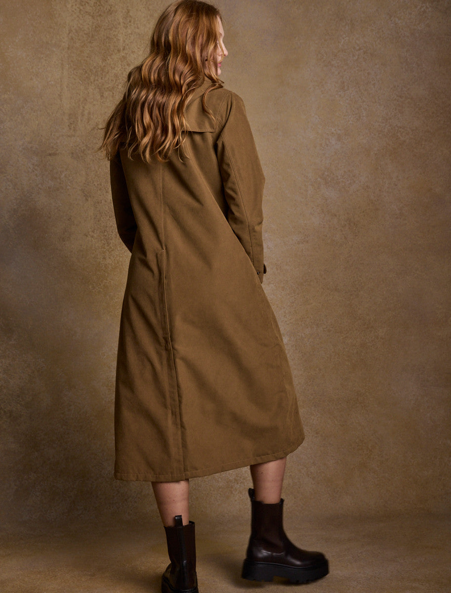 Erin Ladies Waterproof Long Riding Coat - Camel 