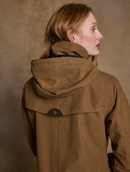 Erin Ladies Waterproof Long Riding Coat - Camel 