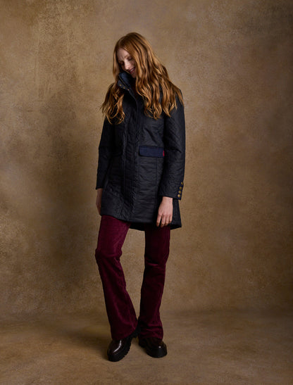 Jodie Waxed Coat - Heritage Navy 