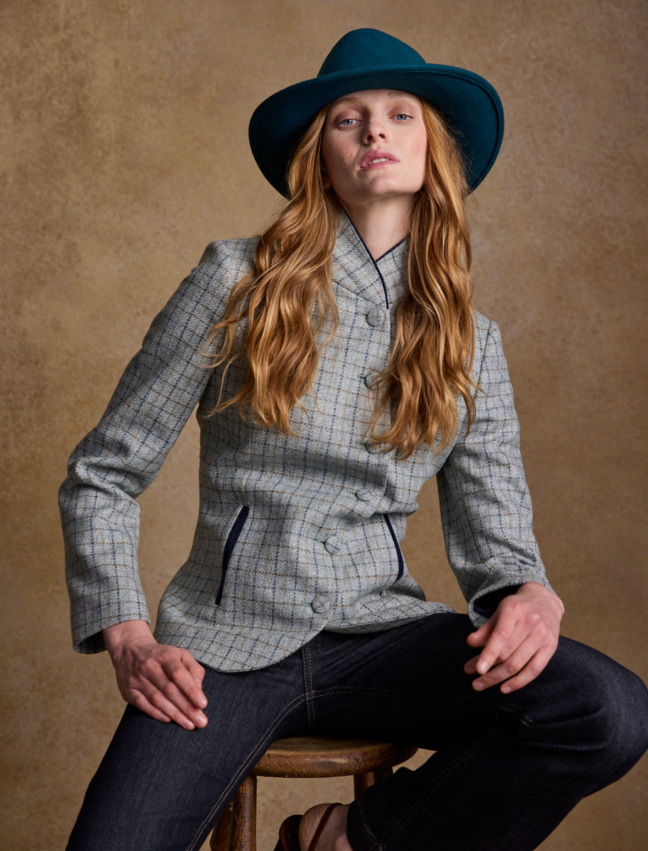 Ladies Boston Wool Felt Hat - Green Teal 