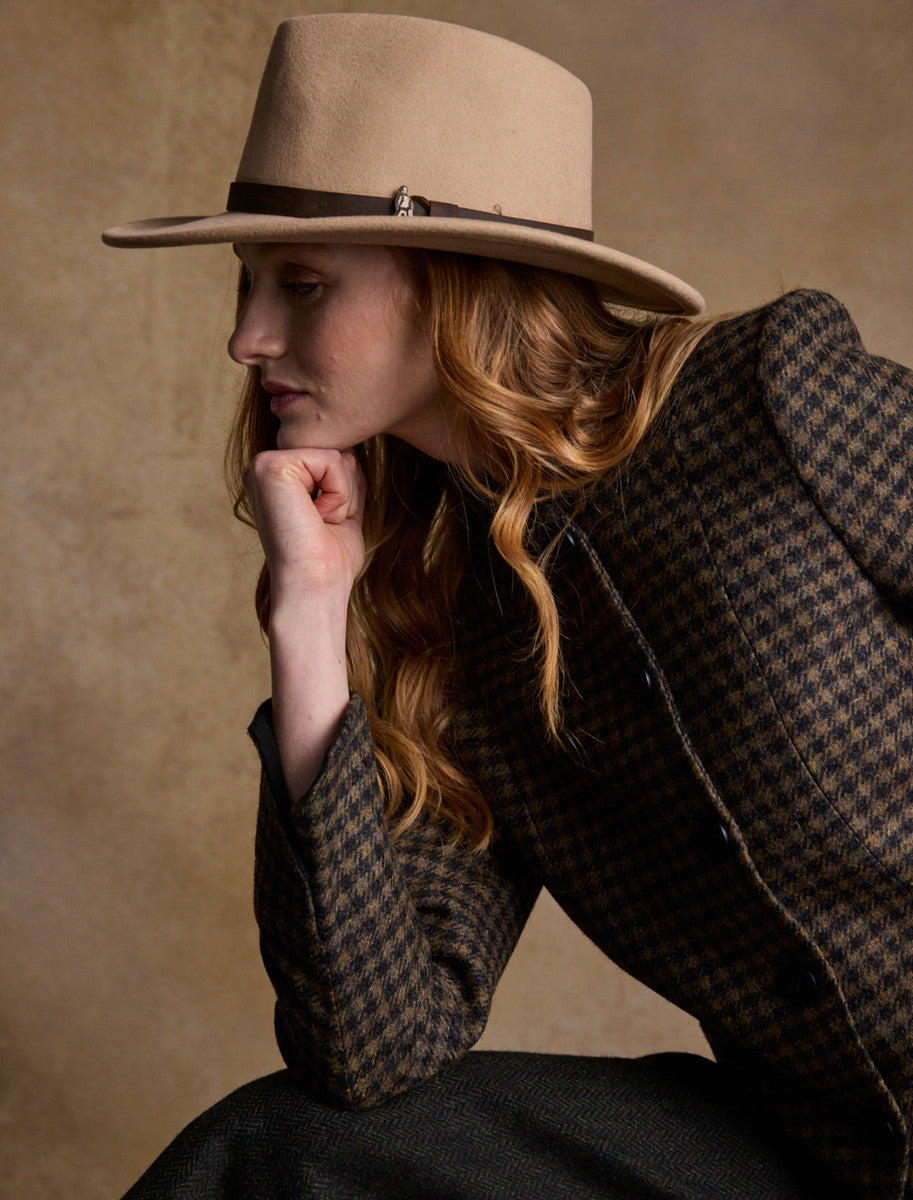 Ladies Boston Wool Felt Hat - Tan 