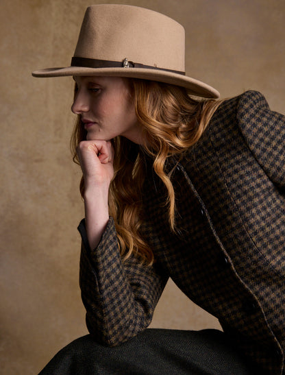 Ladies Boston Wool Felt Hat - Tan 