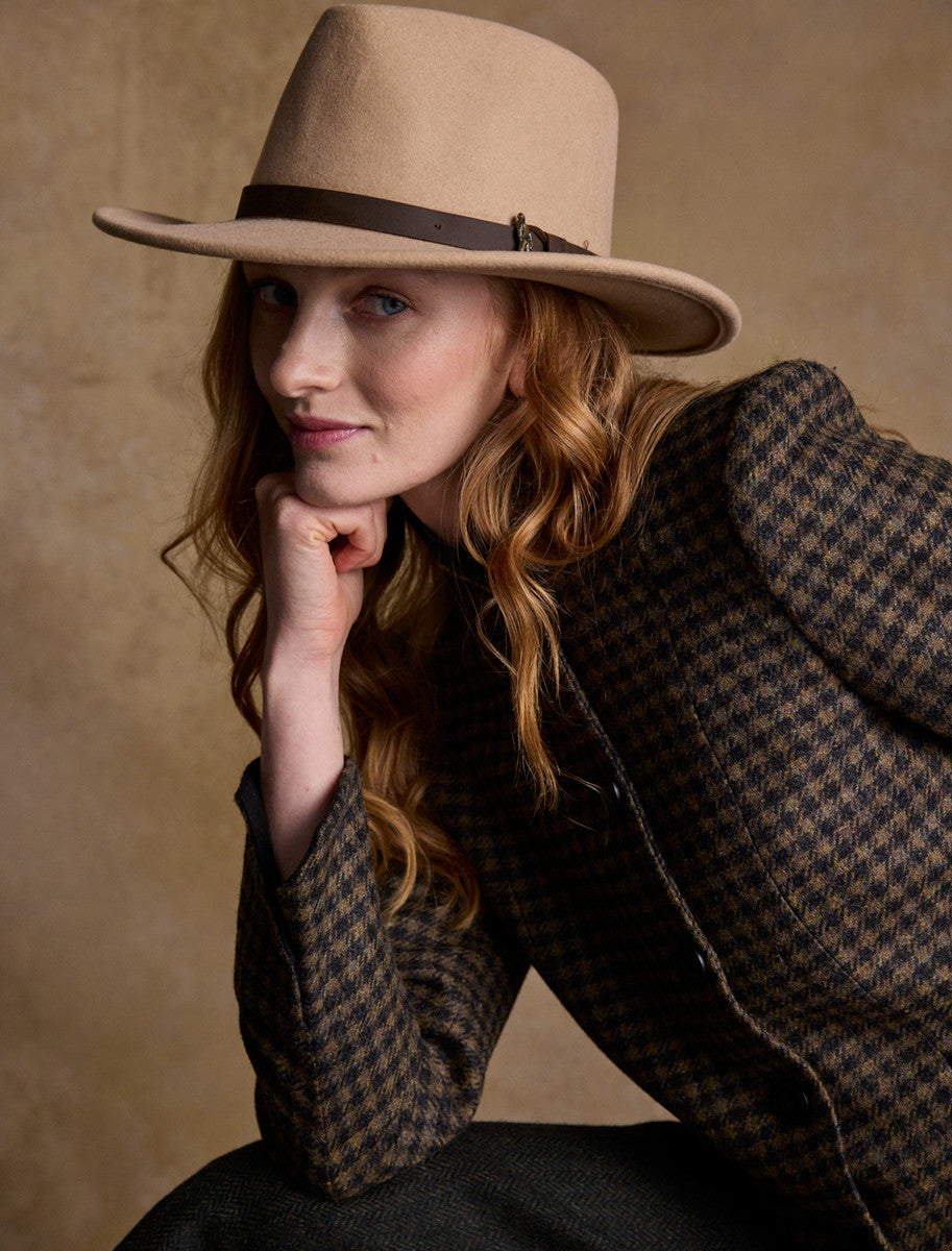 Ladies Boston Wool Felt Hat - Tan 