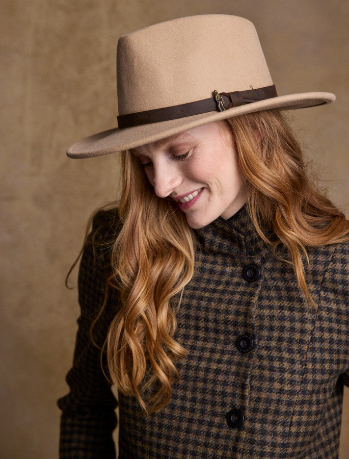 Ladies Boston Wool Felt Hat - Tan 