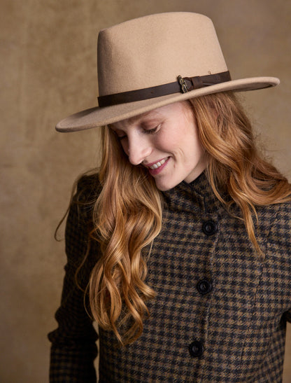 Ladies Boston Wool Felt Hat - Tan 