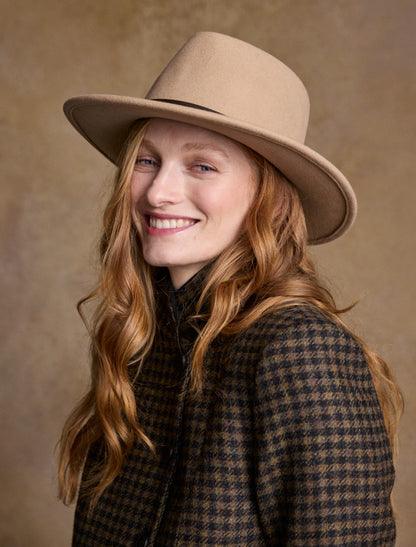 Ladies Boston Wool Felt Hat - Tan 