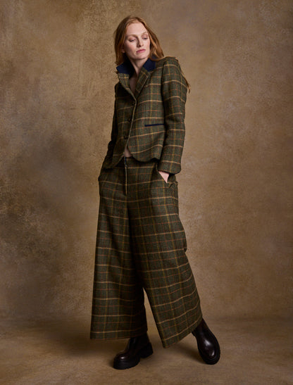 Sasha Tweed Blazer - Green Country Check 