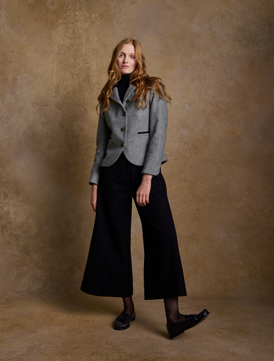Sasha Tweed Blazer - Jade Weave Herringbone 