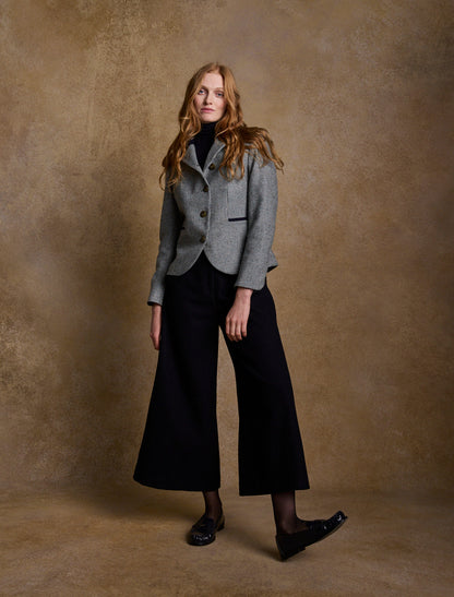 Sasha Tweed Blazer - Jade Weave Herringbone 
