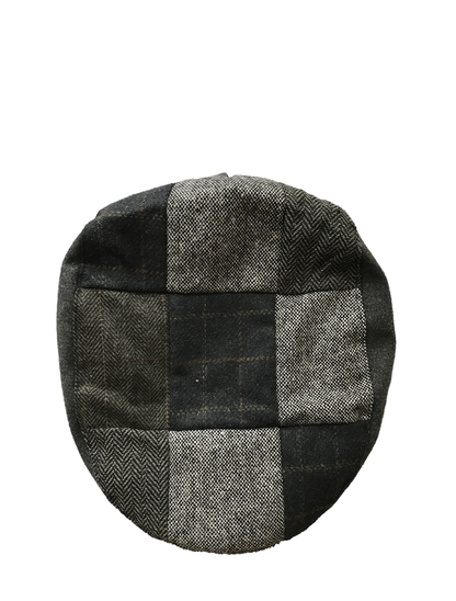 Heritage Patchwork Flat Cap – Multi Grey Blue - Sample Patch
