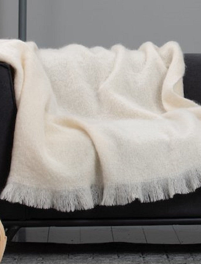Mohair Throw - White 