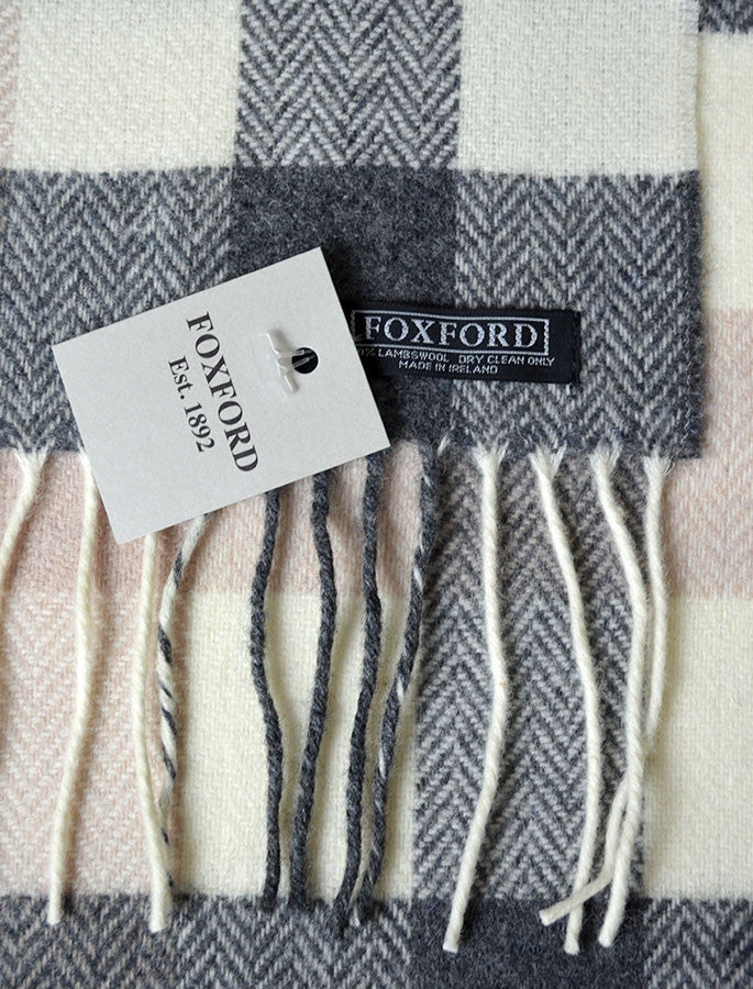 Lambswool Scarf - Neutral Block 