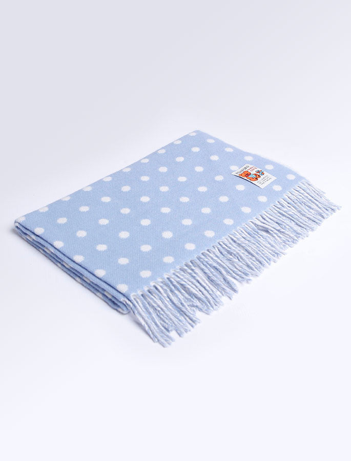 Lambswool Baby Throw - Blue Spot 