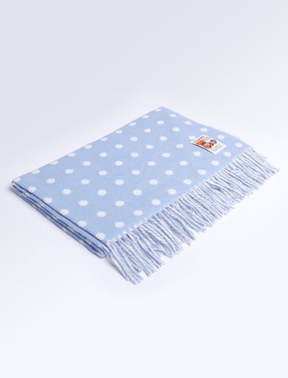 Lambswool Baby Throw - Blue Spot 