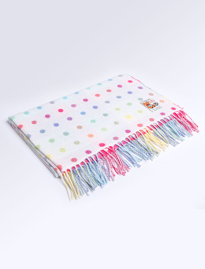 Lambswool Baby Throw - Multi Color Spot 