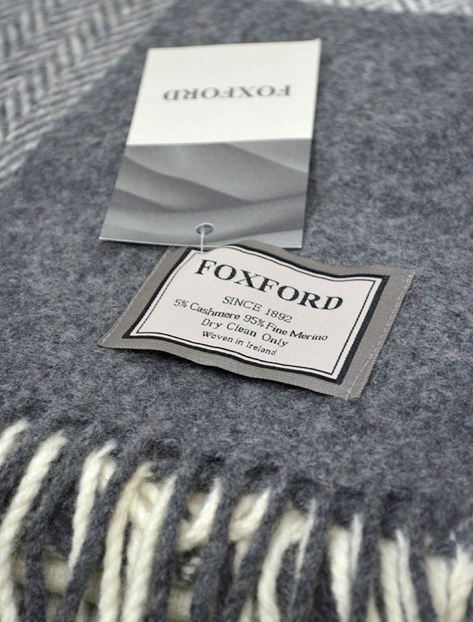 Wool and Cashmere Throw - Block Check 