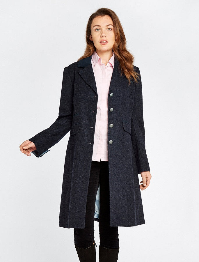 Blackthorn Ladies 3/4 Tweed Coat - Navy 