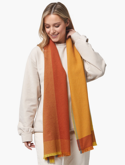 Giant Merino Scarf - Mustard Block 