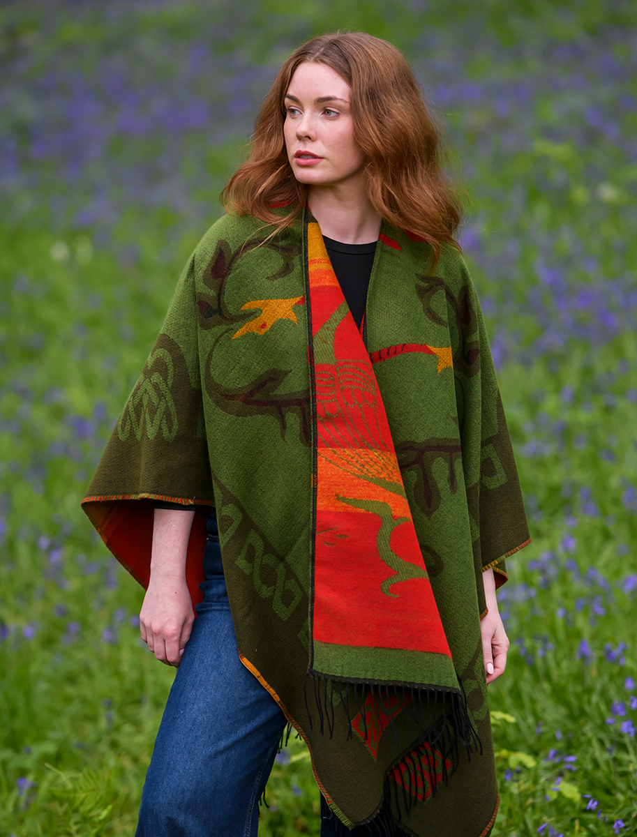 Book Of Kells Celtic Shawl - Green Tones 