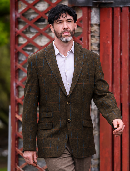 Irish Wool Tweed Sport Jacket - Olive 