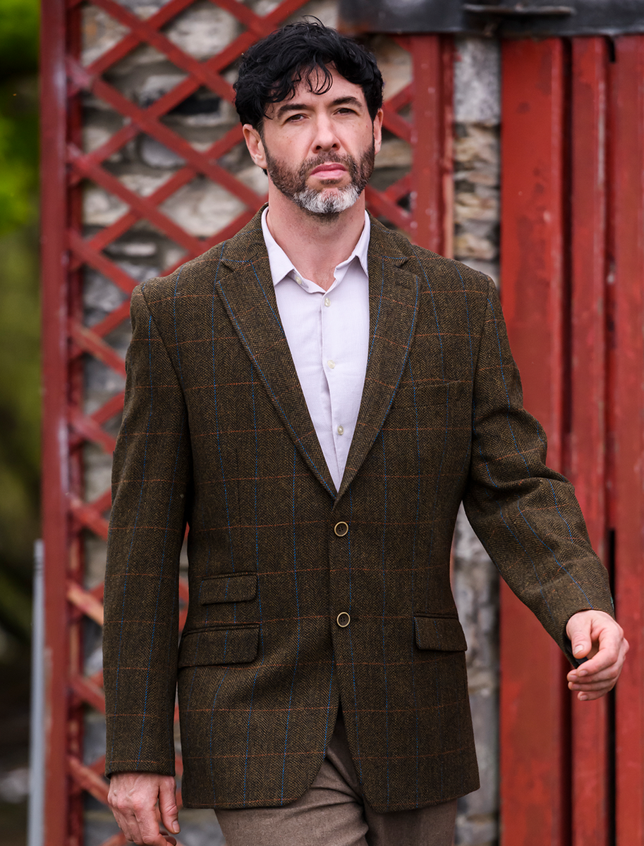 Irish Wool Tweed Sport Jacket - Olive 